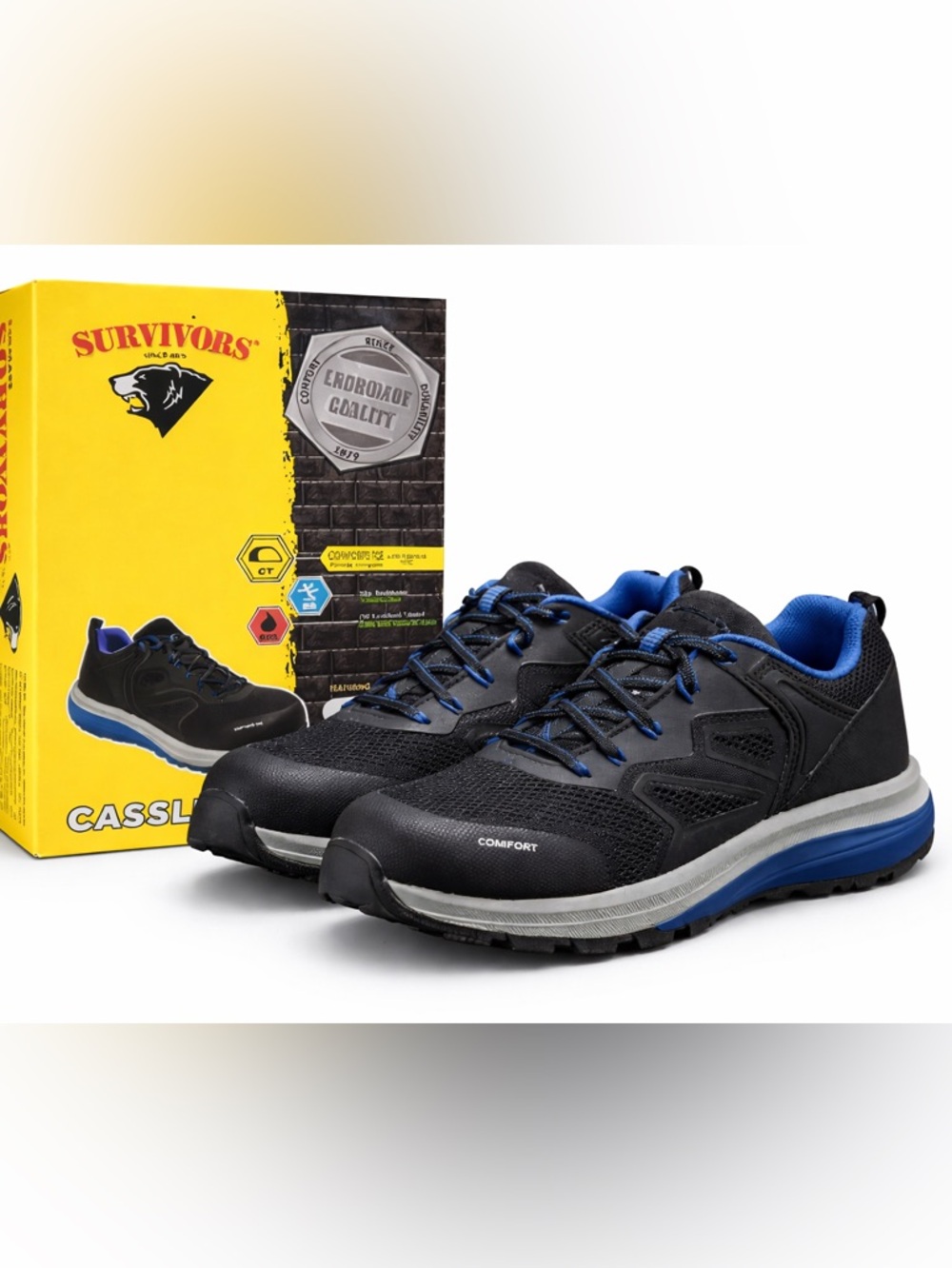Survivors Cassle Work Shoes Size 8 Composite Toe Slip Resistant